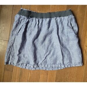 TOAD & CO Flip Top Lithe Skirt 100% Linen Pull On Pockets Sz S EUC